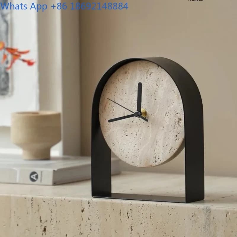 Light Luxury Modern Office Decoration High-end Model Room Study Clock Decoration Bookshelf Desktop Craft Decoration