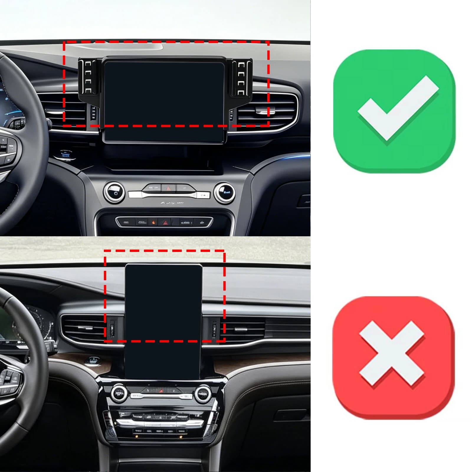 for Ford Explorer 2020-2022 2023 2024 8inch RHD LHD Phone Stand, Car Interior Holder Stable Support Universal Car Accessories