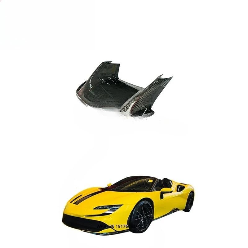 New OEM Style Dry Carbon Fiber 3K Twill Gloss Black Front Bumper Air Intake Bolt-On Kit for SF90