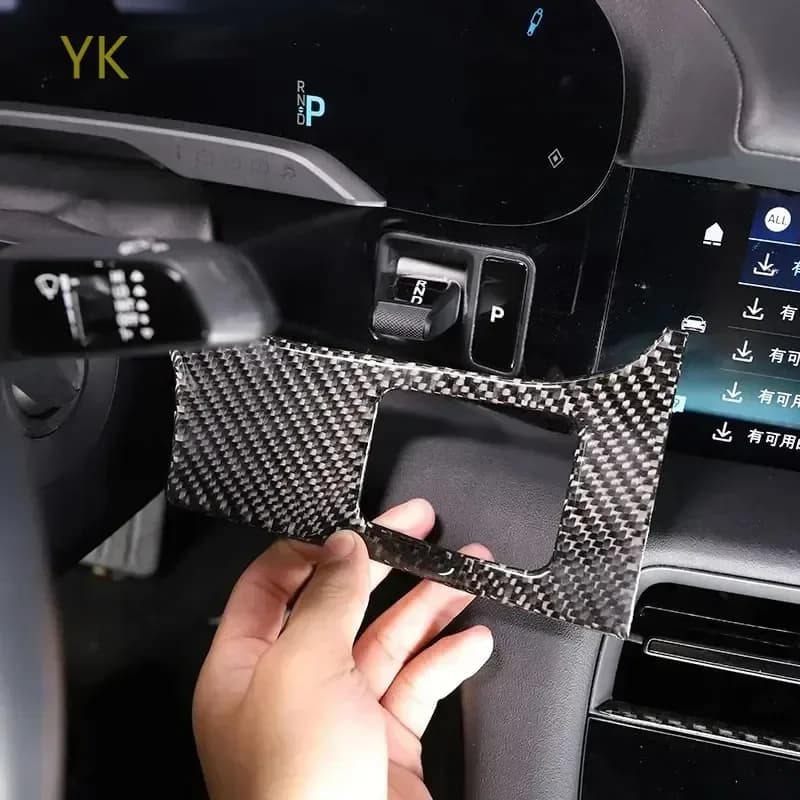 For Porsche Taycan 2019-2024 Soft Carbon Fiber Car Dashboard Gear Adjustment Switch Cover Trim Sticker Interior Car Accessories