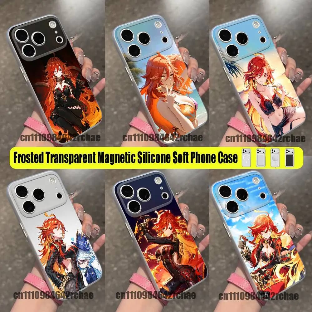 For Mavuika Genshin Impact Phone Case For iPhone 15 16 12 14 18 13 17 11 Mini Plus Pro Max For Magsafe Magnetic Clear