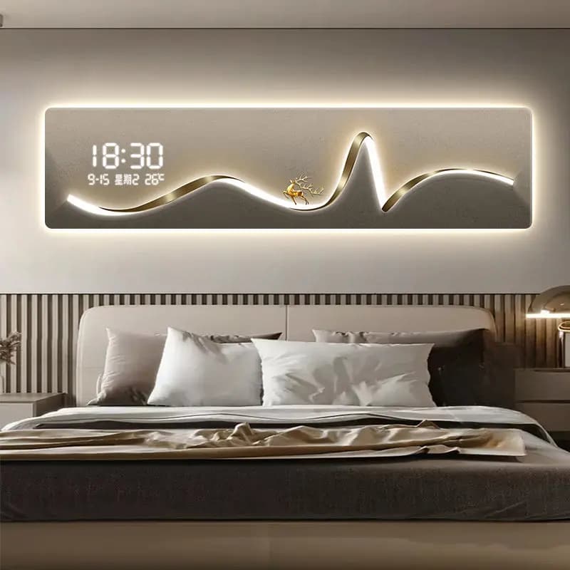 Simple modern wall clock bedroom bedside high-end led wall clock living room aesthetic orologio da muro home decorations