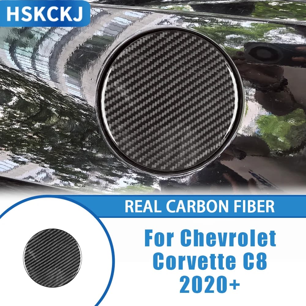 Carbon Fiber Car Accessories Outer Body Fuel Pad Protect Pad Cover Tirm Panel Modified Sticker For Chevrolet Corvette C8 2020+