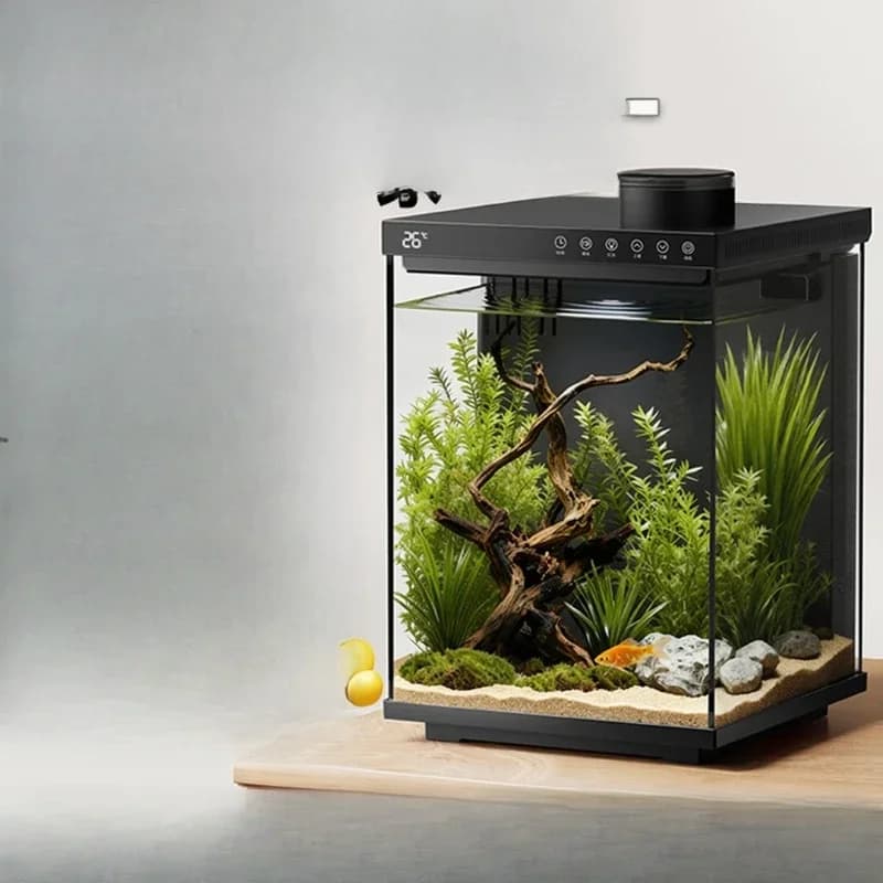 Intelligent ecological fish tank PRO household water-free automatic cycle feeding and filtering integrated tank desktop fish tan