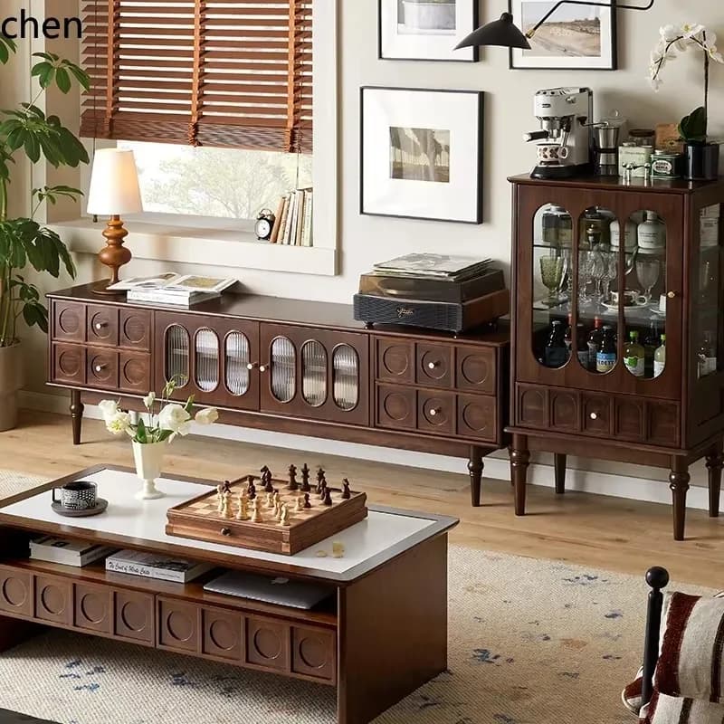 GZ-1  wood wine cabinet display wall rack living room home glass wine cabinet TV
