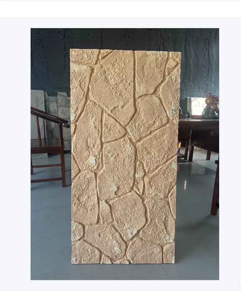 Premium Modern 3D Indoor Outdoor PU Faux Stone Wall Panel Classic Mushroom Rock Original Natural Texture for Villa Applications