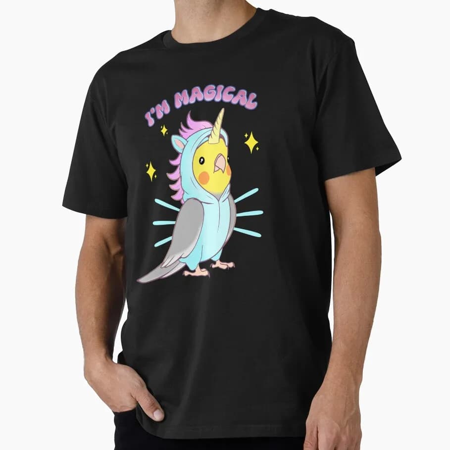 I'm Magical Birb Parrot Unicorn Cockatiel Funny Parrot Gift T-shirt for Birds Lover Short Sleeve Graphic Clothes All Size Tops