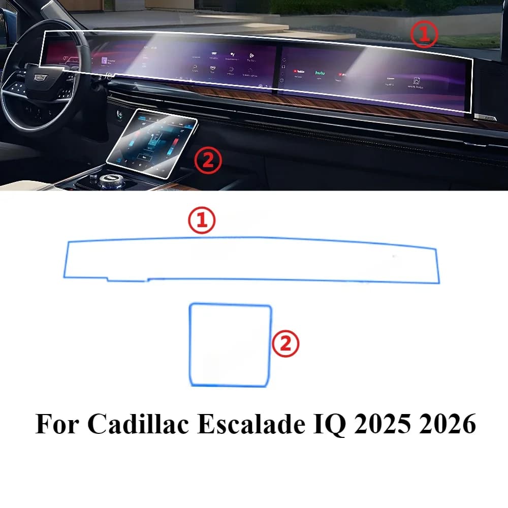 Protective Film For Cadillac Escalade IQ 2025 2026 Accessories Interior Transparent TPU Navigation Gear Panel Center Console PPF