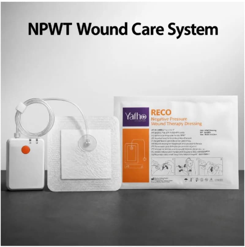 Complete NPWT Kit Pump with 2 AA Batteries Negative Pressure Wound Therapy Dressing Set for Home Hospital