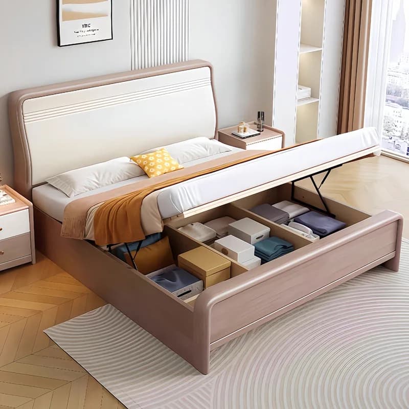 Wooden Design Bed Bedroom Queen Children Luxury Modern Floor Girls Sleeping Bed Mobile Letto Matrimoniale Lounge Suite Furniture