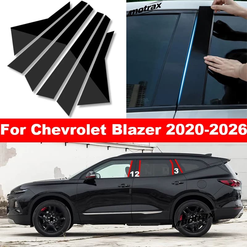 For Chevrolet Blazer 2020-2026 Car B C Pillar Middle Central Column PC Window Decoration Protection Stickers Accessories