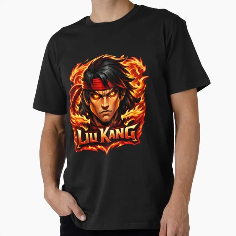 Liu Kang Retro Video Game 90's Mortal Kombat MK Gift for gamer 100% cotton Short Sleeve Graphic T-Shirt All size tee S-6XL