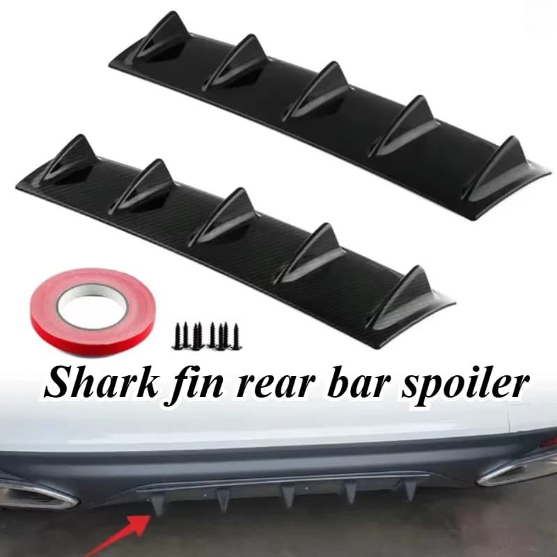 For Universal Car Rear Bumper Shark Fin Diffuser 60x18x5cm Aerodynamic Ground Effects Body Kit Styling Auto Exterior Accessories