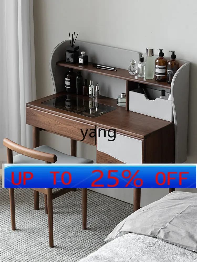 LMM small apartment solid wood dresser bedroom modern simple storage makeup table