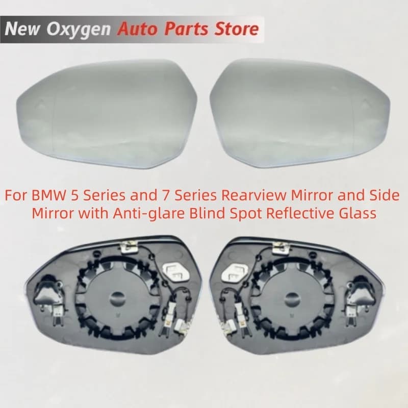 For BMW 5 Series and 7 Series Rearview Mirror and Side Mirror with Anti-glare Blind Spot Reflective Glass