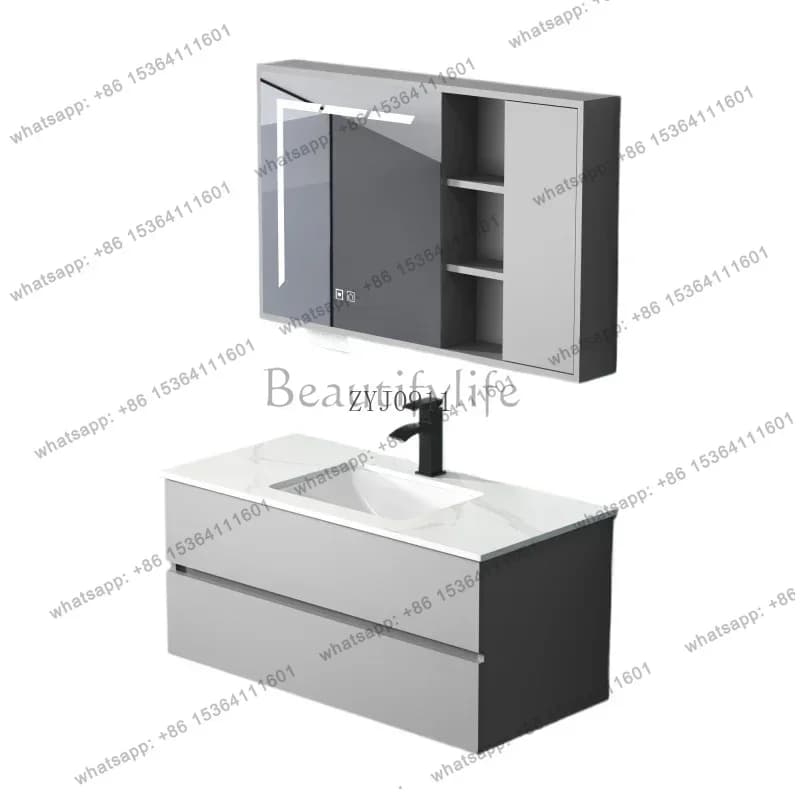 Blue and gray bathroom cabinet combination integrated ceramic basin washbasin toilet sink wash