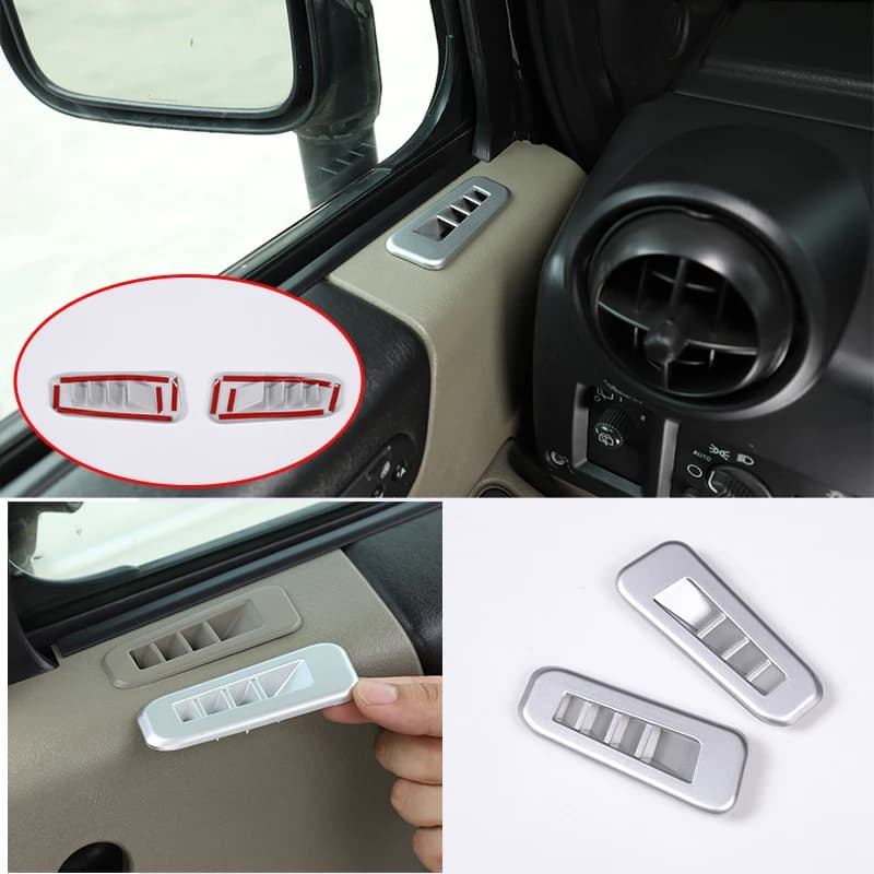 For Hummer H2 2003-2007 car styling ABS carbon fiber Silver Car Door Air Vent Frame Trim Cover sticker Interior car Accessories