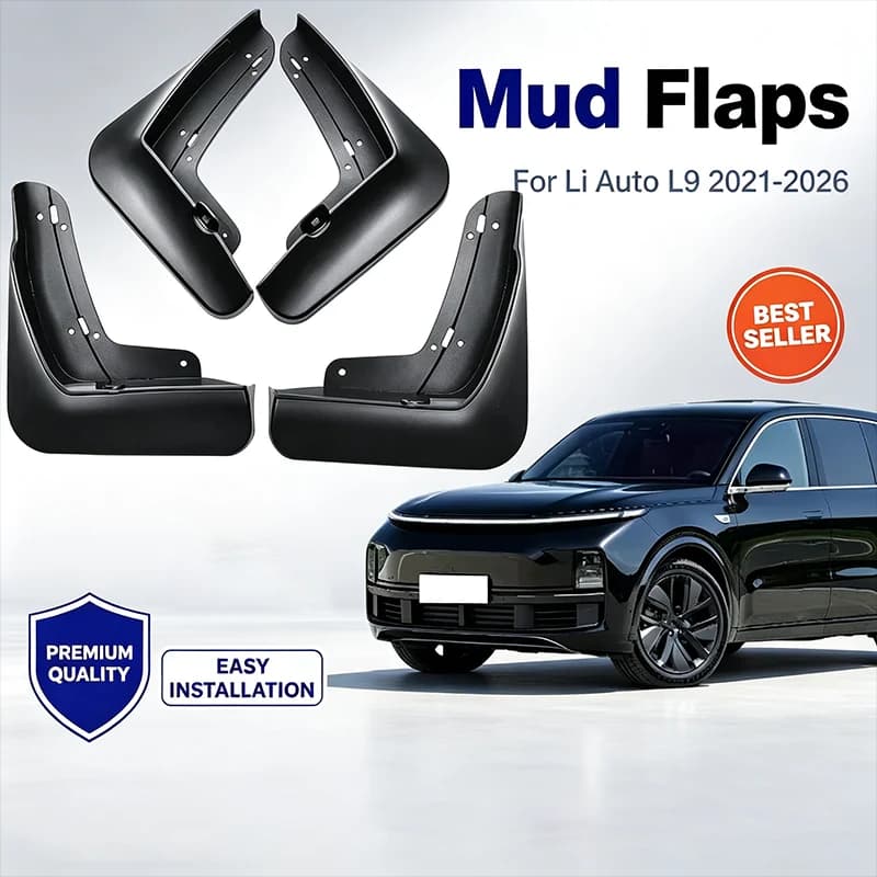 For Li Auto L9 2021-2026 4Pcs Mud Flaps Splash Guards Front Rear Wheel Fender Mudguards Car Exterior Protection
