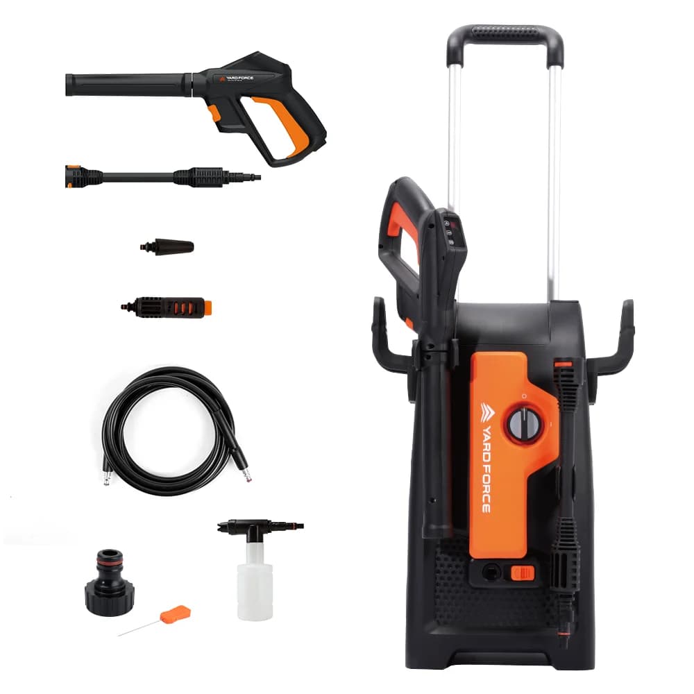 Yard Force 1800W High Pressure Washer 135bar & 450L/H, 230V/50Hz Industrial for Concrete, Machinery, Fleet Cleaning - EW U13E