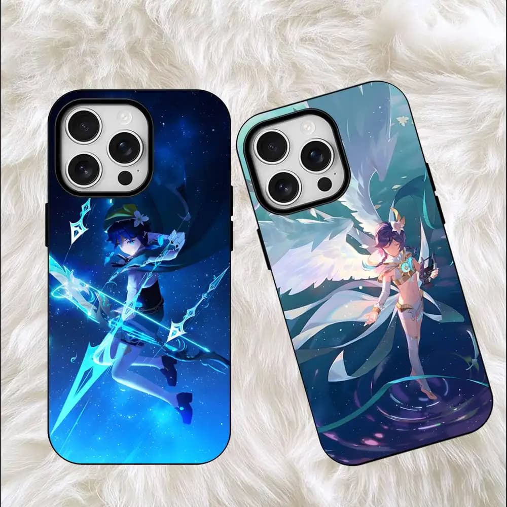 Venti G-Genshin Impact For Iphone 18 17 16 15 14 13 12 Pro Mini Max XS Case Frosted Magnetic Shockproof Cover