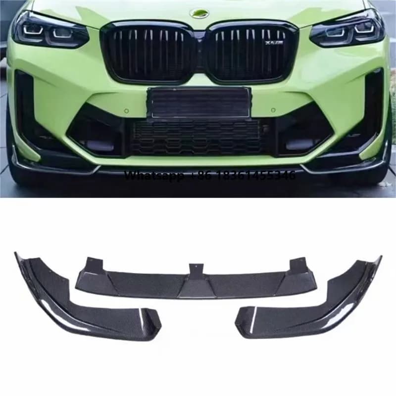 For  X3M X4M 2020 2021 2022 2023 2024 ReaI Carbon Fiber Front Bumper Lip Spoiler Kit