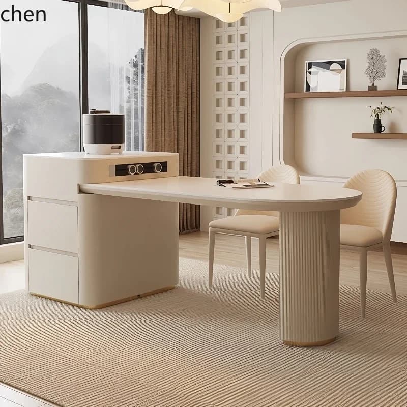DSA telescopic island table integrated cream style modern simple household advanced rock slab guide table