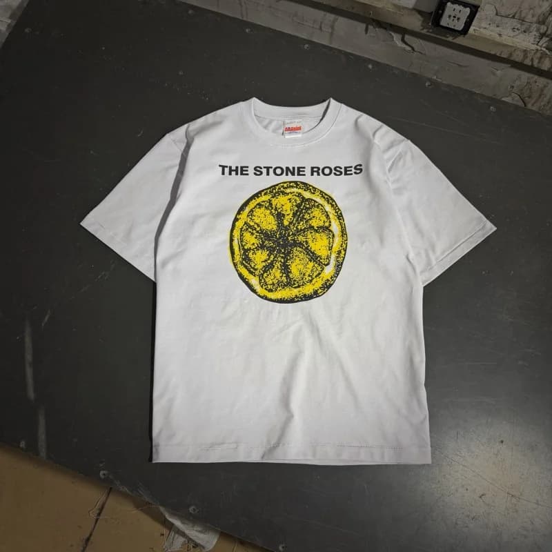 SAINT Lemon Print Slogan T-shirt Premium Quality Summer White Casual Loose-fit Short-sleeved T-shirt
