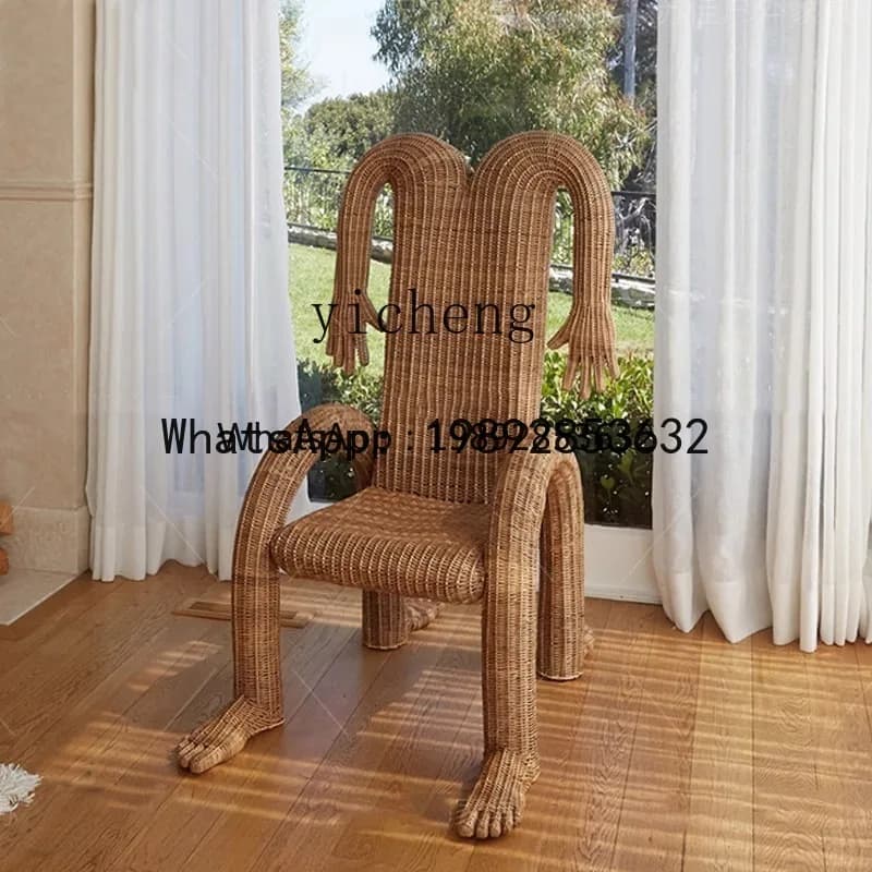 YZ1 Outdoor Rattan Chair Sofa Creative Furniture Hotel Reclining Balcony Woven Living Room Decoration Villa Garden Courtyard