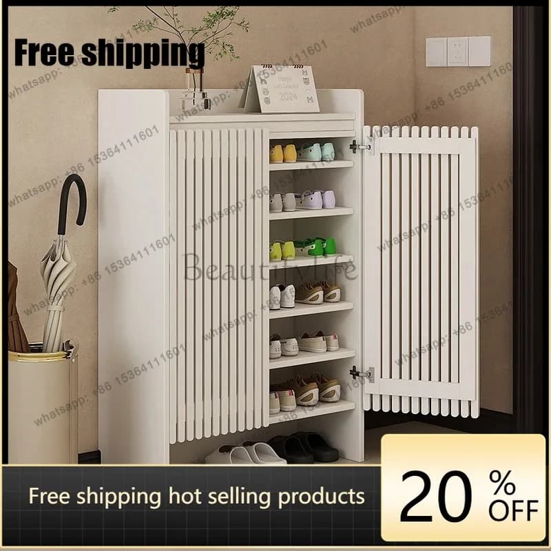 LJY Rectangle Men Shoe Rack Storage Ventilate High-capacity Safe Big Size Shoe Rack Wooden Corridor Zapatero Space Saving Furnit