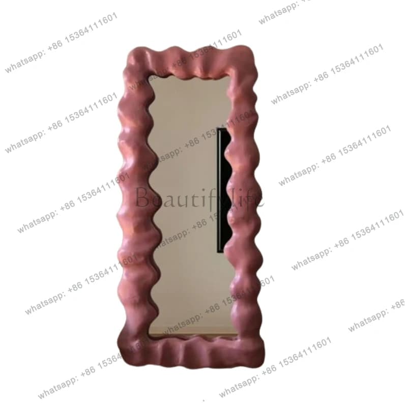 Minimalist Korean Style Mirror Modern Full Body Dressing Aesthetic Full Body Mirror Funky Wavy Simple Spiegel Wand Home Products