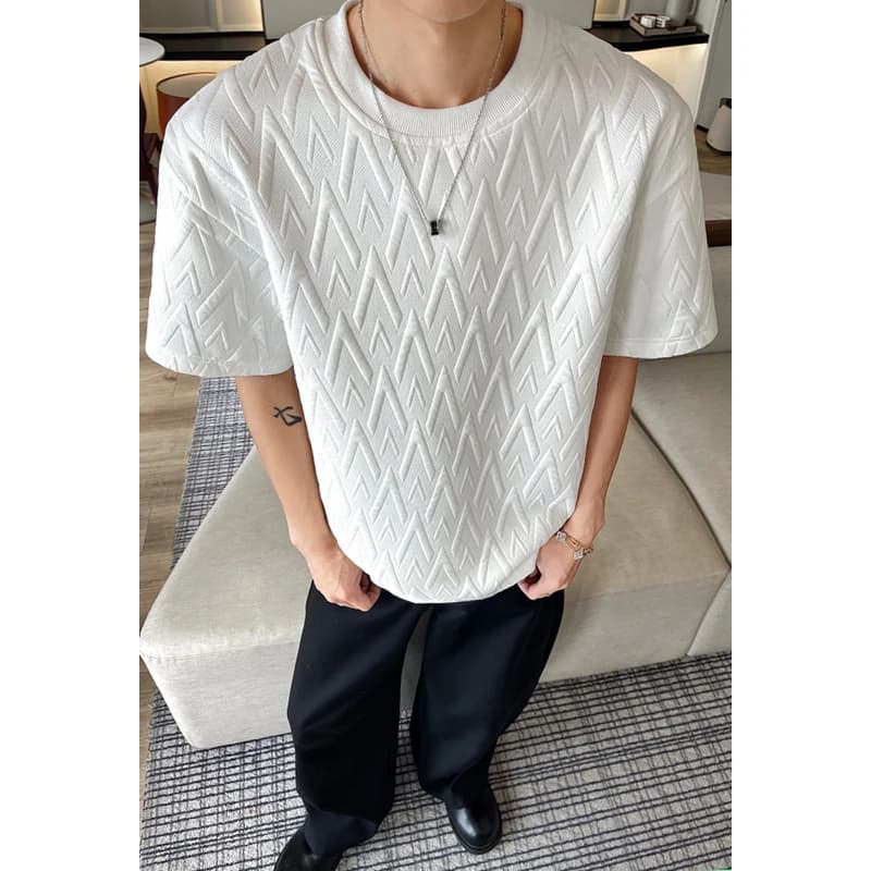 Summer Short Sleeved T-shirt Men White Casual T-shirt Men Streetwear Korean Loose Round Neck T-shirt Mens Top Large Size 4XL