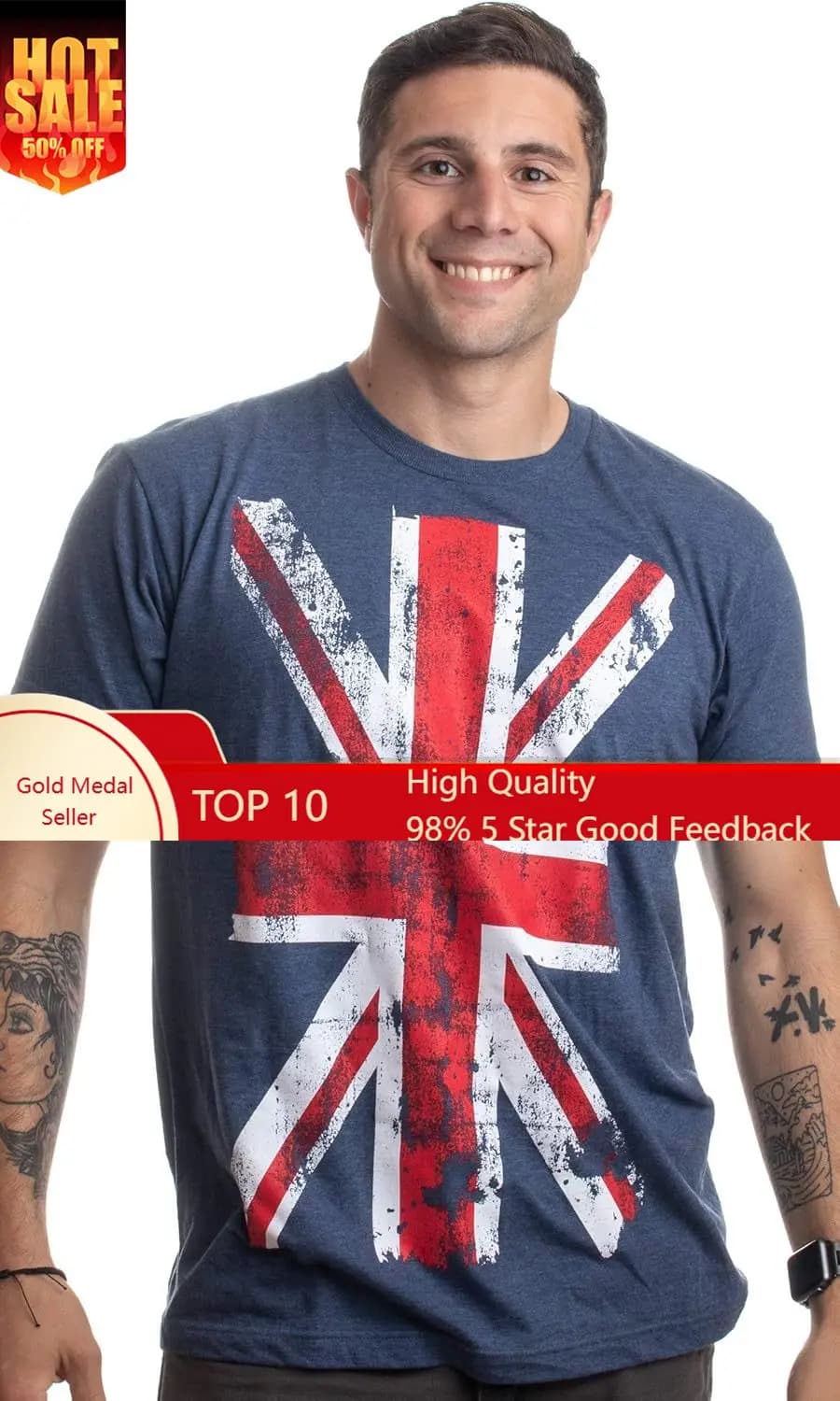 Union Jack Flag | UK United Kingdom Great Britain British for Men Women T-Shirt