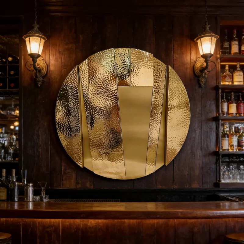 Contemporary Circular Hammered Metal Wall Sculpture – Elegant Accent Piece for Home & Commercial Spaces