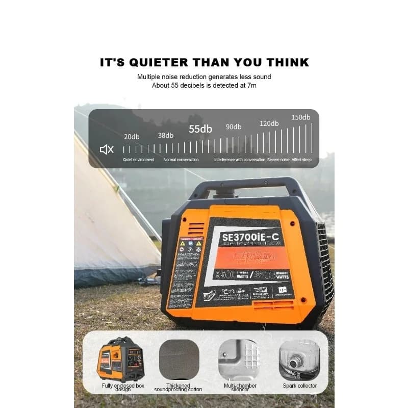 Westinghouse iGen4200 3500W 230V Ultra Quiet Inverter Generator with Pneumatic Electric Start And CO Sensor for RV Outdoor Power
