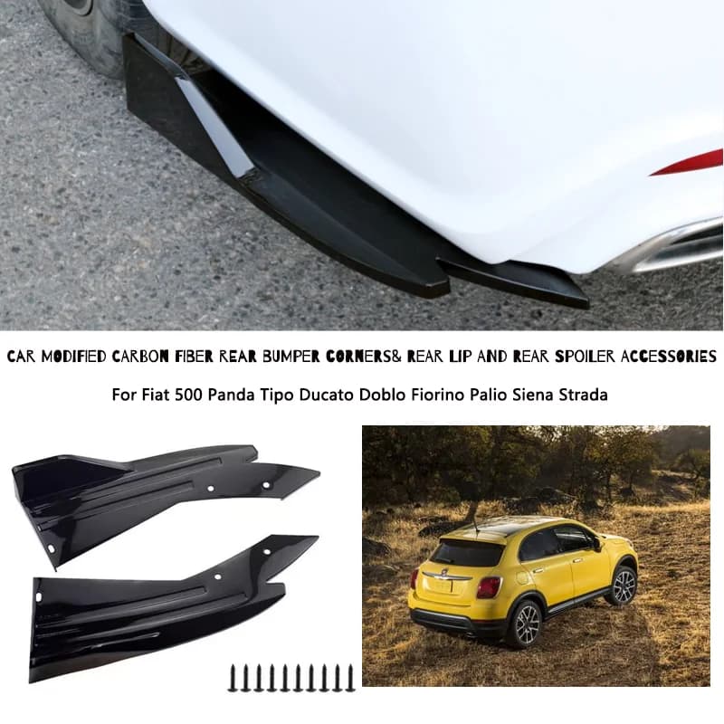 Rear Bumper Lip Diffuser Splitter Canard Protector Front For Fiat 500 Panda Tipo Ducato Doblo Fiorino Palio Siena Strada