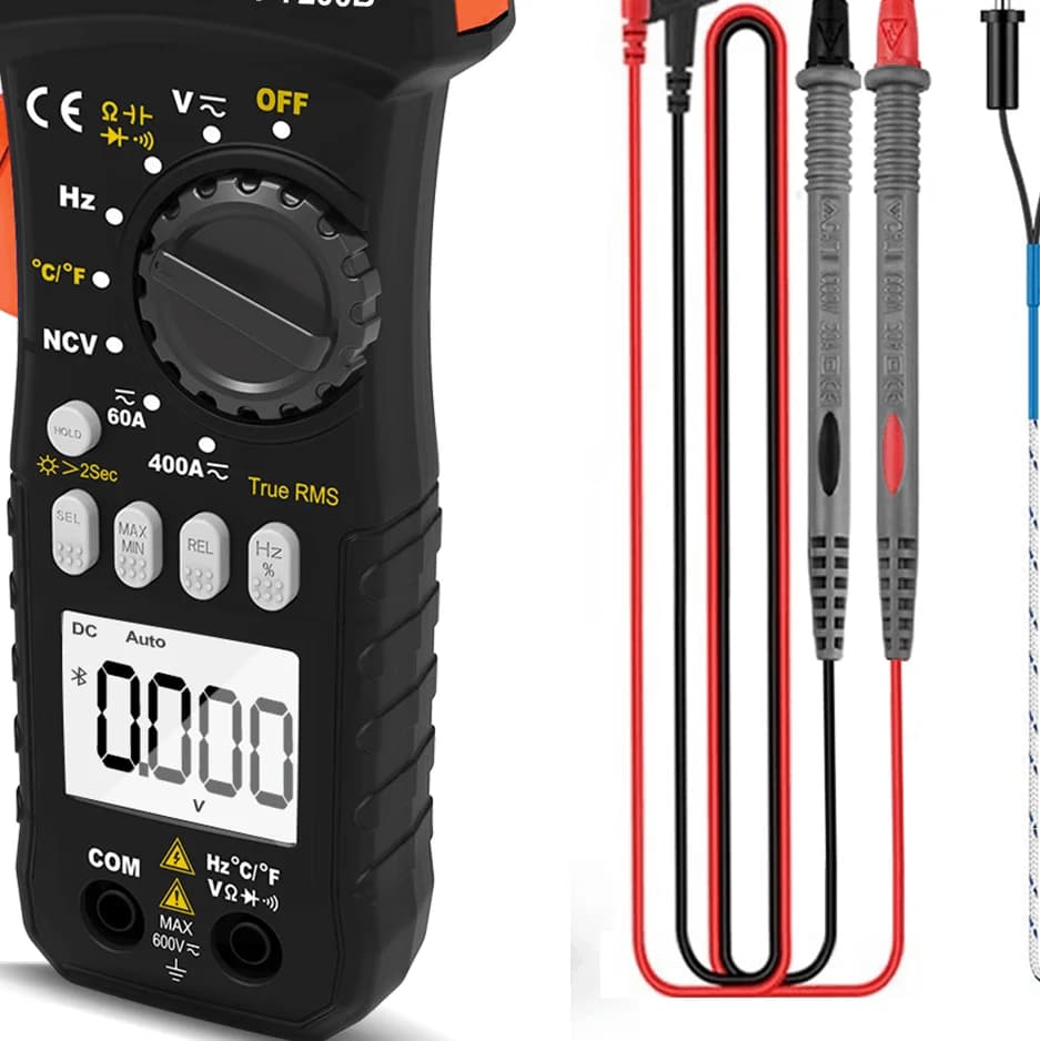 7200A 2000 Counts TRMS Clamp Meter 400A AC/DC Current, NCV Temp Hz Duty Tester with Backlight for Field & Auto Service Pro