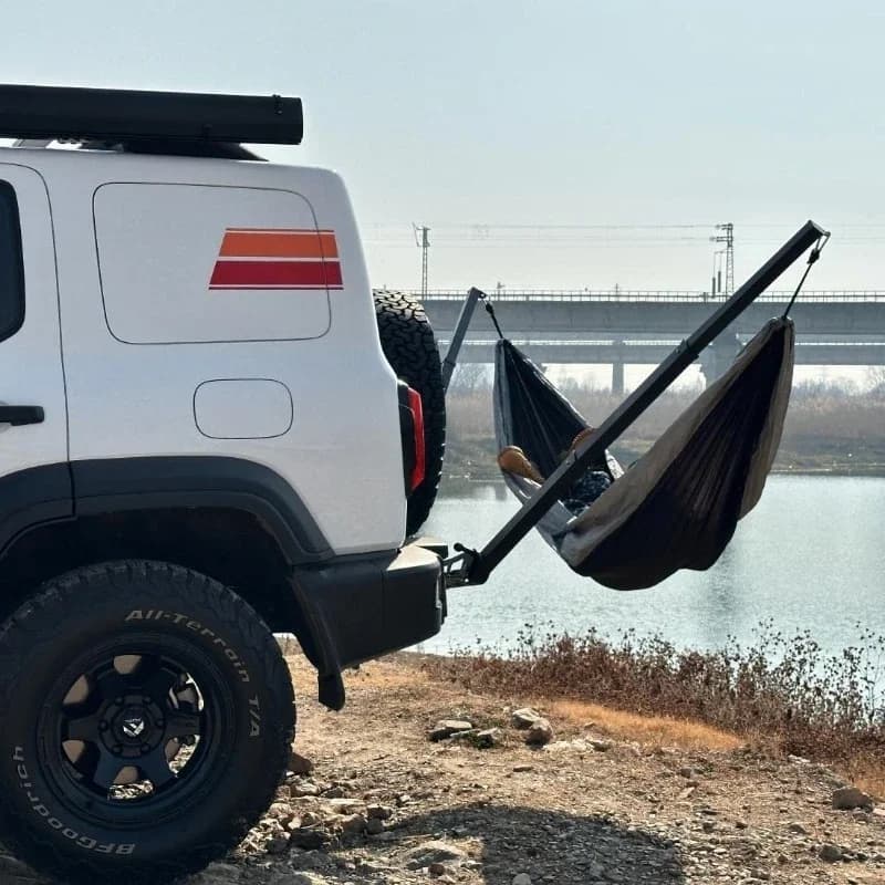 Outdoor trailer bar, square mouth hammock, camping self-driving trailer hook, off-road rear swing