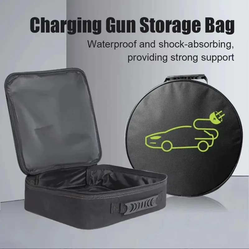 Portable EV Charger Cable Carry Bag Waterproof Fire Retardant For Electric Vehicle Charging Plug Socket Storage Container