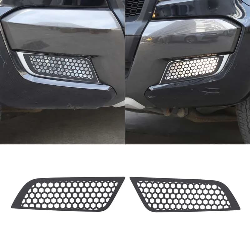 For Ford Ranger 2015-2022 Car Front Fog Lamp Protection Mesh Cover Carbon Steel Black Car Modification Accessories