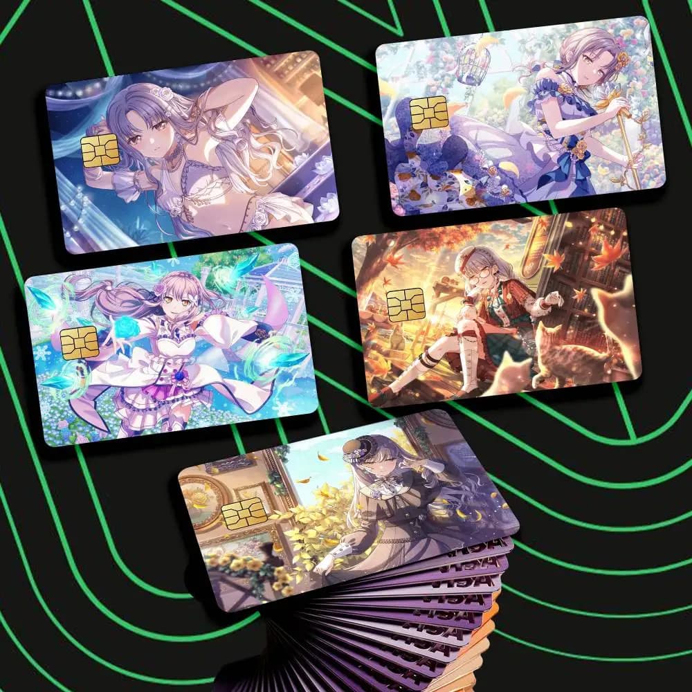 Y-Yukina Roselia Minato Card Stickers for Bank Access Protective Waterproof Film Cover Sticker Gift