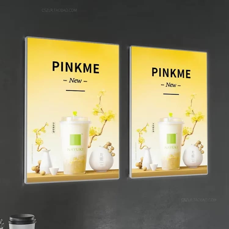 Hot Sale Custom Ultra-Thin LED Advertising Light Box 3D Movie Poster Glass Sign Enseigne Easy Hanging Direct Manufacturer