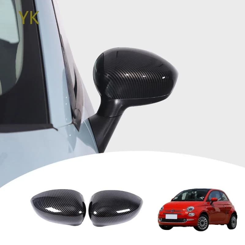 For Fiat 500 595 695 Abarth 16-23 Car Side Mirror Cover Rearview Caps Rear View Cap Replacement Case Shell Auto Accessories