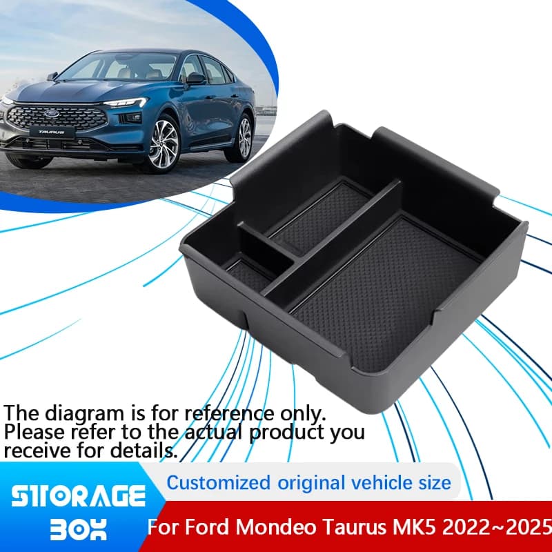 For Ford Mondeo Taurus MK5 2022~2025 2023 Auto Central Upper Layer Console Car Armrest Storage Box Holder Interior Accessories