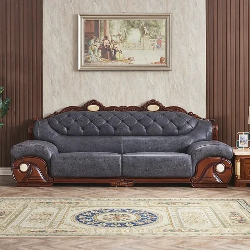 HYS style genuine leather sofa, large apartment combination, solid wood leather sofa for living room, 123 u-shaped