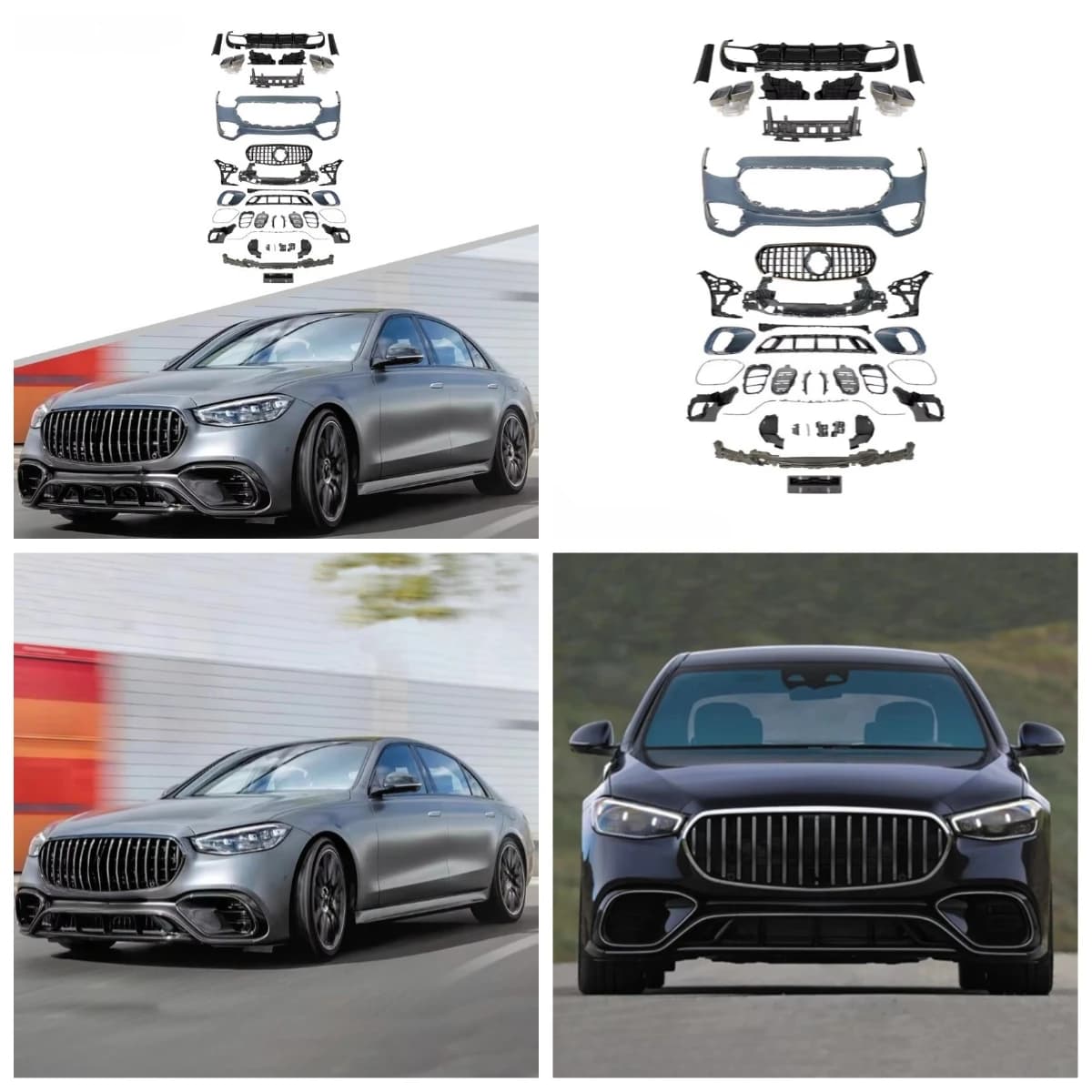 Stlf Car Parts Bodykit Front Bumper Rear Diffuser For W223 S-Class Sport Upgraded S63 Body Kit