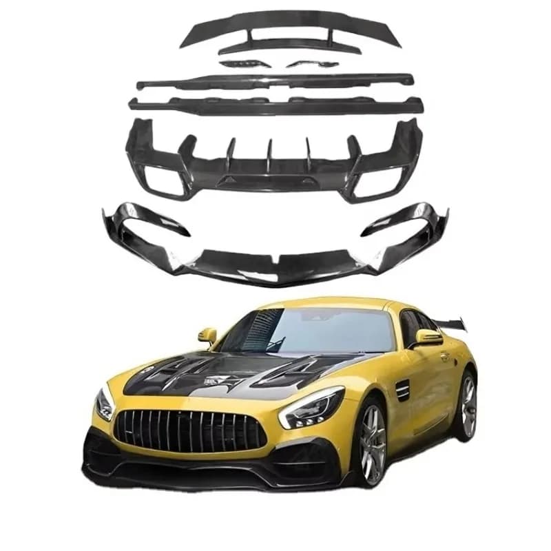 STLF RZ Style Car Body Kit for MercedesSBenzS AMGS GT Modified Carbon Fiber Front Lip Rear Diffusers Side Skirts Spoiler Car Kit