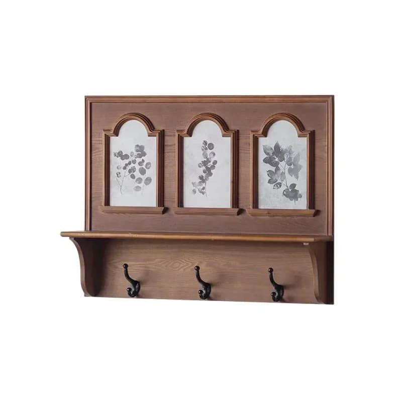 American light luxury solid wood ledge shelf wall decorative shelf shelf