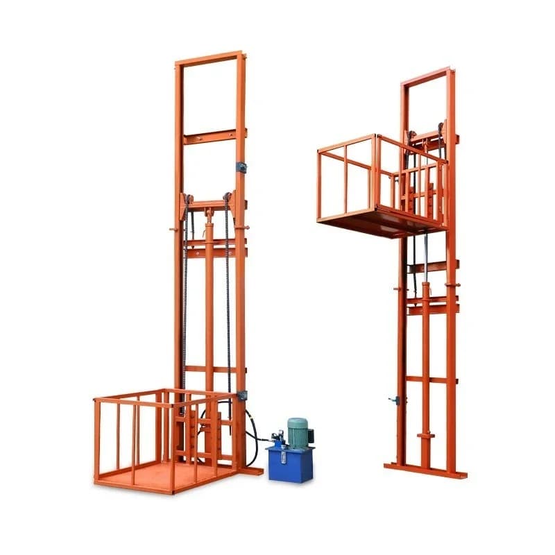 Electric hydraulic freight elevator Small 1 ton single rail lift freight elevator warehouse elevator, indoor electric elevator