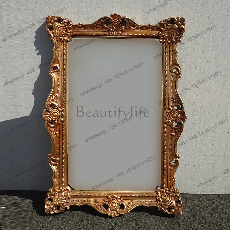 Retro old fireplace decorative mirror French home entrance wall makeup mirror