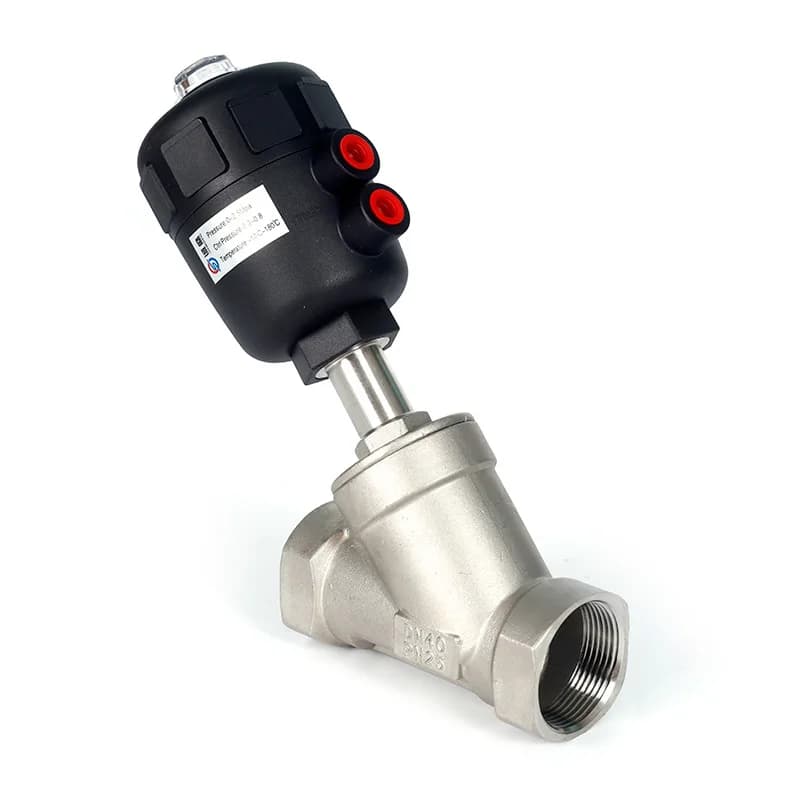 Pneumatic Thread Buckle Y-type Angle  Stainless Steel 304 Internal Thread High Temperature Steam One-way Angle Seat Valve